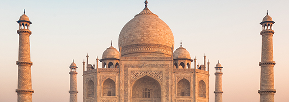 View of the Taj Mahal, Agra, India.